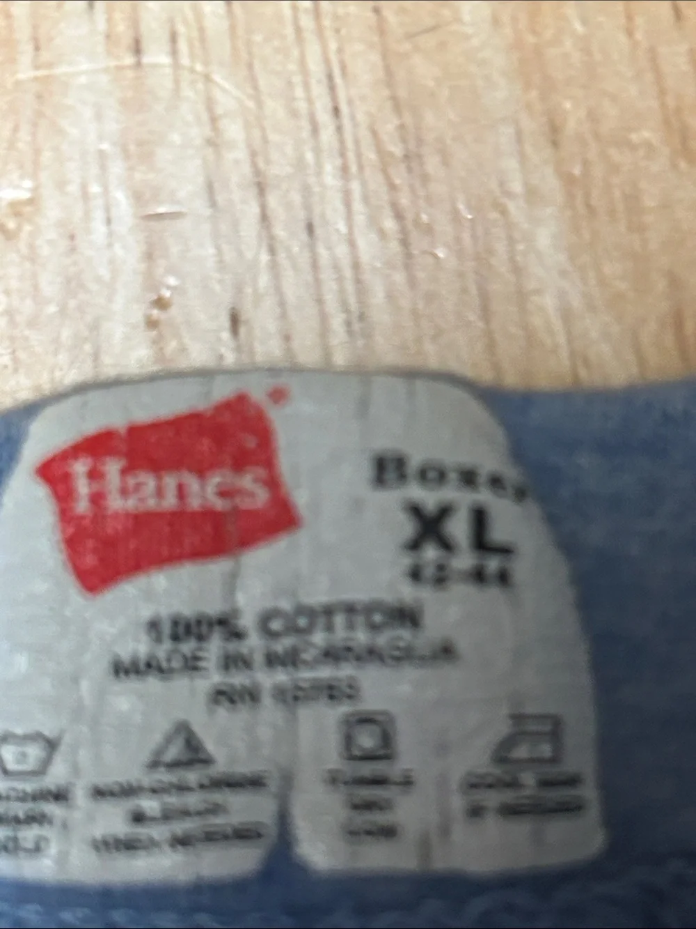 Hanes Blue Boxers with Heather Gray Waistband Size XL